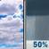 Monday: A chance of showers between 1pm and 4pm, then a chance of showers and thunderstorms after 4pm.  Partly sunny, with a high near 80. Chance of precipitation is 50%.