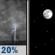 Tonight: Isolated showers and thunderstorms before 10pm.  Mostly clear, with a low around 76. South wind 5 to 7 mph becoming calm  in the evening.  Chance of precipitation is 20%.