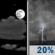 Tonight: A 20 percent chance of showers and thunderstorms after 4am.  Partly cloudy, with a low around 79. South wind 3 to 7 mph. 