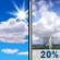 Saturday: A 20 percent chance of showers and thunderstorms after 1pm.  Mostly sunny, with a high near 93. Heat index values as high as 97. South wind 6 to 10 mph. 