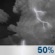 Sunday Night: A chance of showers and thunderstorms. Mostly cloudy, with a low around 68. South southeast wind around 6 mph becoming calm in the evening. Chance of precipitation is 50%. Sunday Night: A chance of showers and thunderstorms. Mostly cloudy, with a low around 68. South southeast wind around 6 mph becoming calm in the evening. Chance of precipitation is 50%.